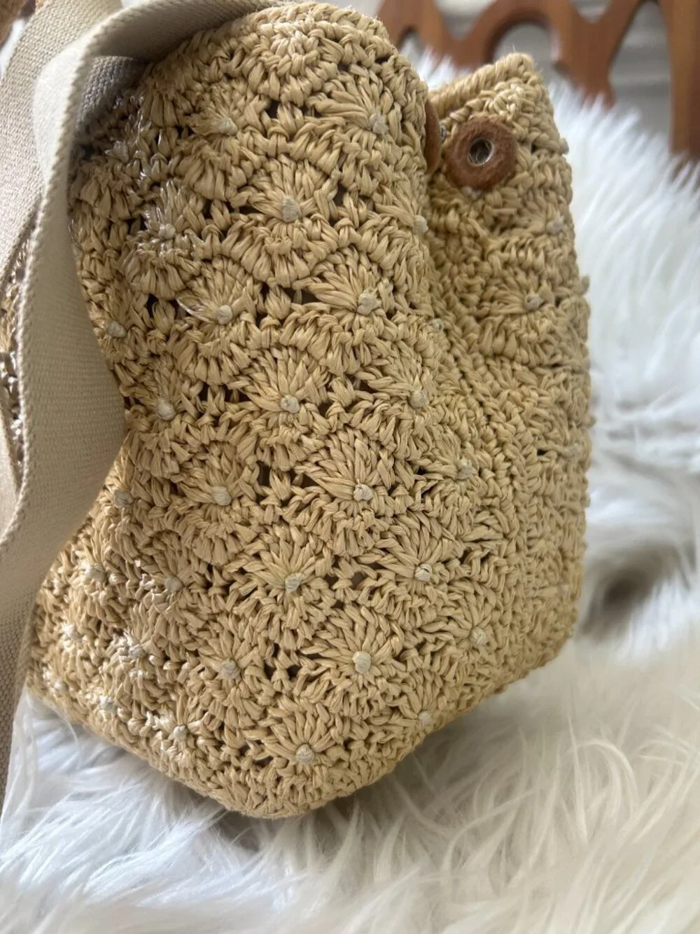 Prada Pom Pom Raffia Convertible Tote with Original Strap - Picture 3 of 16